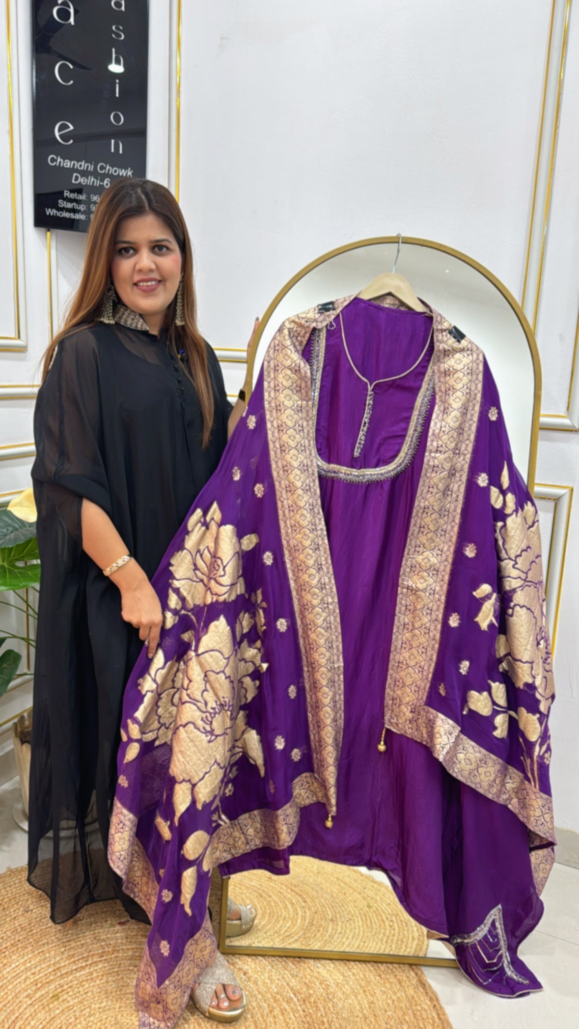 Rakhi Special Pure Silk Suit Material with Handwork & Weaved Dupatta GF 358